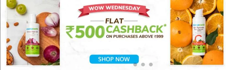 Mamaearth Wow Wednesday Sale – Buy 2 & Get 2 Free + Rs.100 Cashback