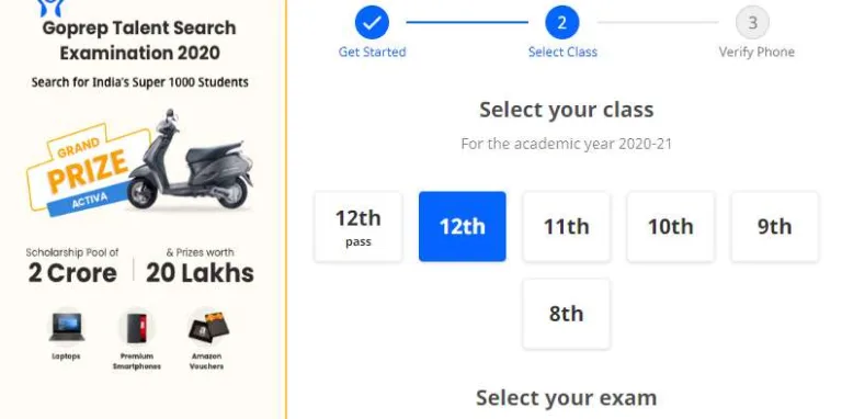 GoPrep GTSE – Register For GTSE & Earn Prizes & Scholarship Worth Rs.2 Crores