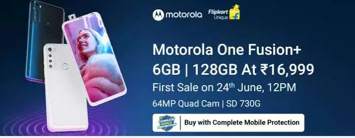 [First Sale on 24th June at 12 PM] Motorola One Fusion+ Starts at Rs. 16999 | (Twilight Blue, 128 GB) (6 GB RAM)