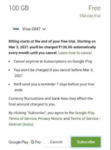 Google One Free Trial- Get 100 GB Cloud Storage with Auto Updates for 5 members 3 Google One