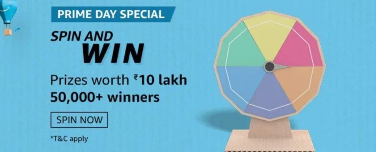 Amazon Prime Day Spin & Win – Spin the Wheel & Get Amazon Pay Cash or other Prizes
