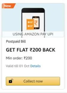 Postpaid Bill Payment cashback Offers