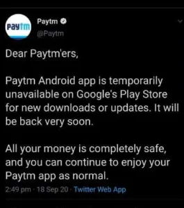 PayTM App Removed from Playstore | Why? 1 PayTm