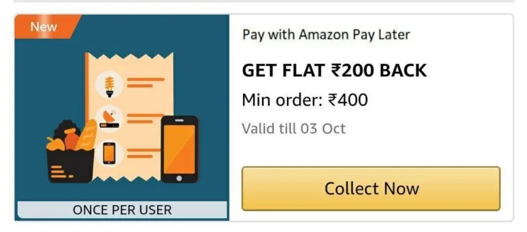 Amazon Pay Later Offers – Free Rs.200 Shopping | Upto Rs.400 rewards