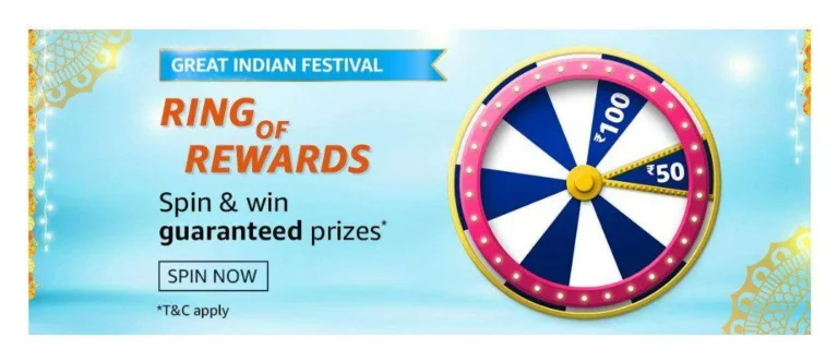 Amazon Spin & Win – Get Rs.10 Cash on Send Money, Free Recharge & Big Prizes