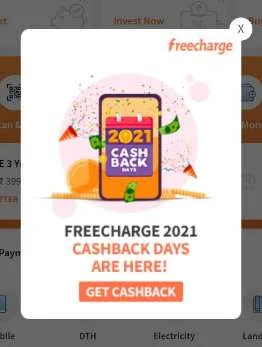 Freecharge 2021 Cashback Days – Free Recharge Upto Rs.2100 | Assured Rs.10 Cashback or More