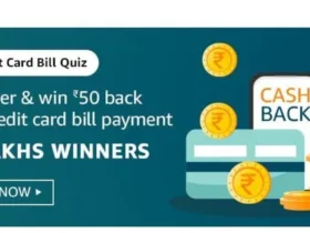 Amazon Credit Card Bill Payment Quiz: Answer & Win Assured Rs.50 Cashback Coupon on Credit Card Bills 50 Amazon