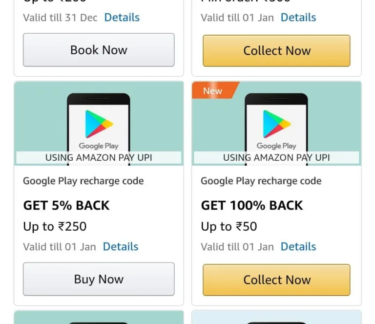 Google Play Store Free Rs.50 Recharge Code From Amazon
