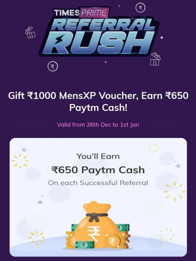 Timesprime Membership Amazon Vouchers Offer:  20% off | Free SonyLIV | Referral