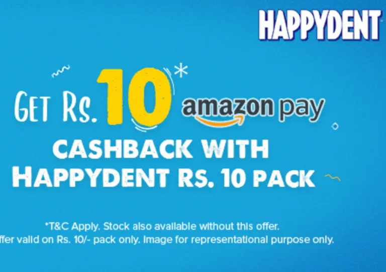 Free Rs.10 Amazon Gift Voucher With Happydent Rs.10 Pack | Unlimited Trick