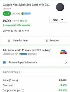 Google Nest Mini Offers - Get Google Nest Mini at Rs.499 3 Google nest Mini Offers