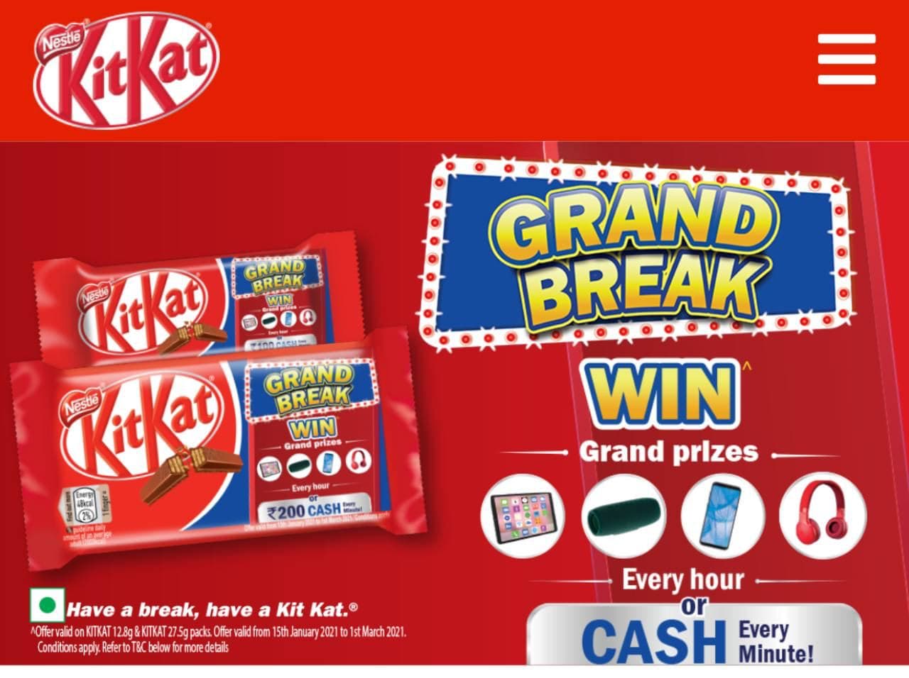 [Lot Number] Kitkat Grand Break Trick Trick To Win Assured ₹200