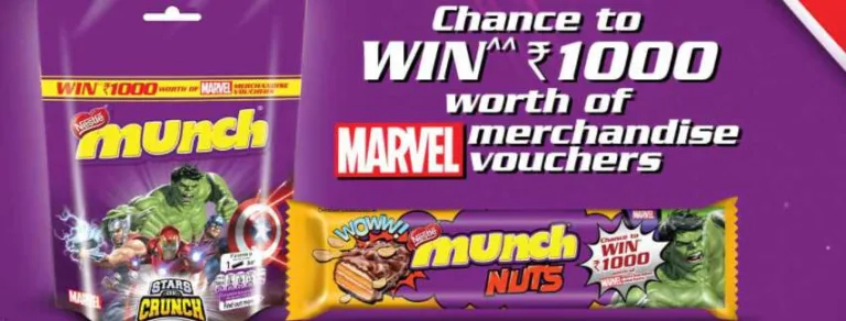 Nestle Munch Offer: Chance to Win ₹1000 Marvel Merchandise Voucher | Lot Number Added