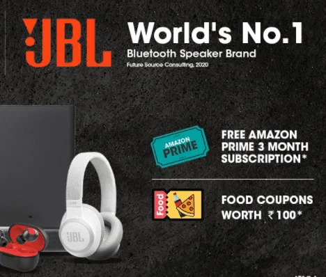 Free Amazon Prime Membership For 3 Months on JBL Earphones Purchase & More