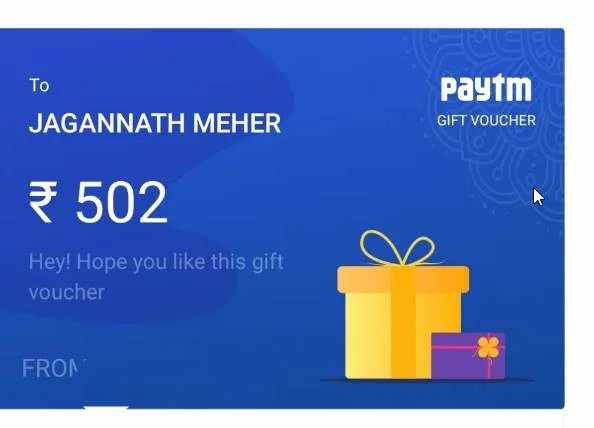 PayTM Gift Card Offers: Get Rs.50 Cashback on Gift Card Purchase