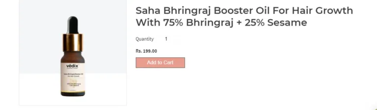 Freebie: Vedix Saha Bhringraj Booster Oil For Hair Growth For Free