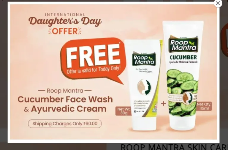 Freebie: Roop Mantra Face Combo For Free [Get Face Cream + Cucumber Face Wash]