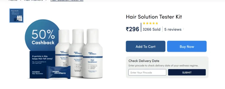 Man Matters Hair Solution Trial Kit at Just Rs.98 Effectively | Rs.100 Discount with Referral Code