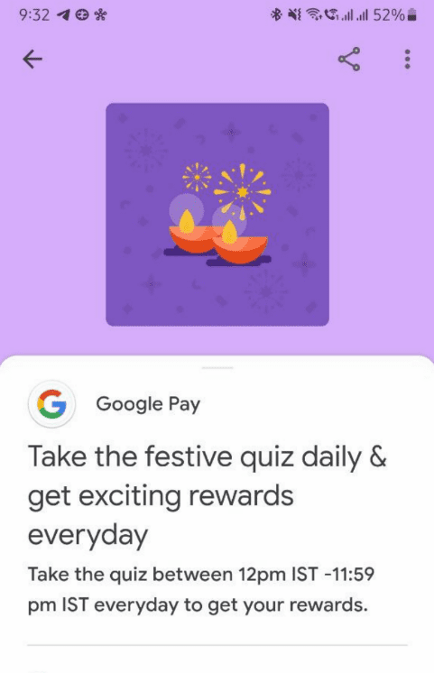 Google Pay Festive Quiz Answers : Win Assured Cashback | Daily Vouchers |  