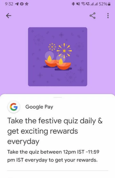 Google Pay Festive Quiz Answers : Win Assured Cashback | Daily Vouchers