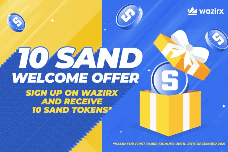 WazirX Free $SAND Tokens On Signup For First 10,000 Users | Details
