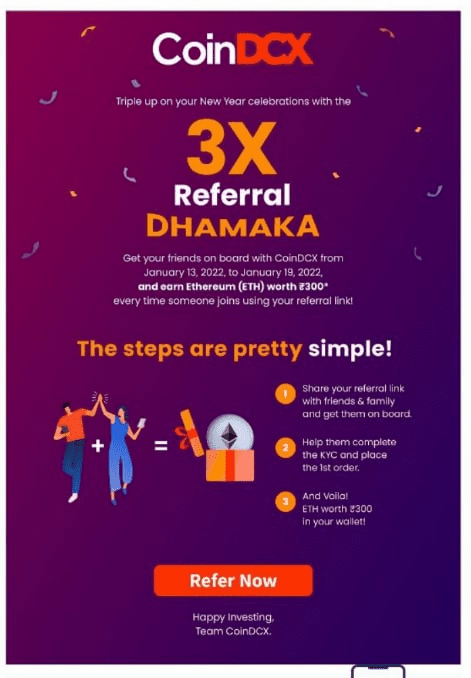 coindcx refer and earn