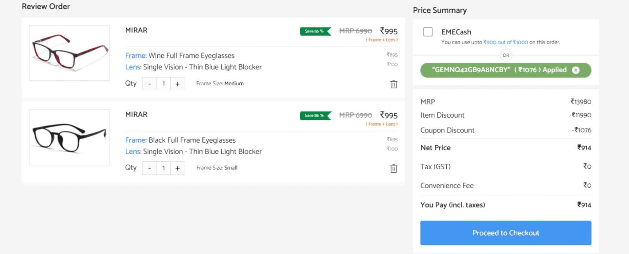 EyeMyEye Coupon & Offers Get 2 Pairs of Premium Thin Blue Light
