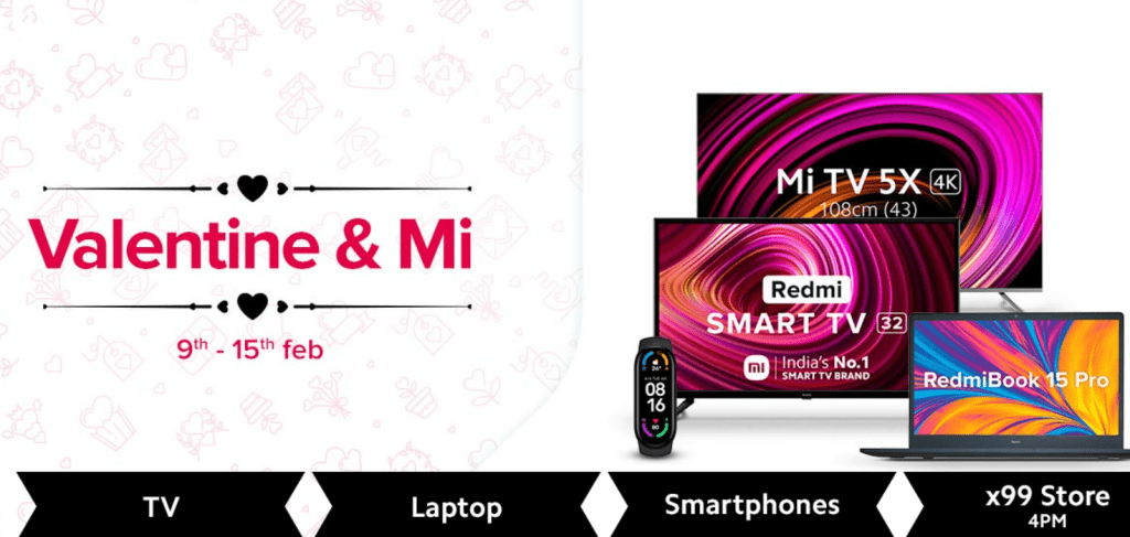 Valentine & Mi Flash Sale: Get Mi Smart Band 6 @99 1 Mi