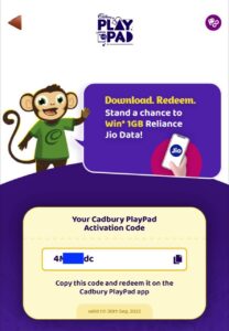MyJio Cadbury Play Pad Offer - Win 1GB Free Jio Data | Proof Added 2 freedata