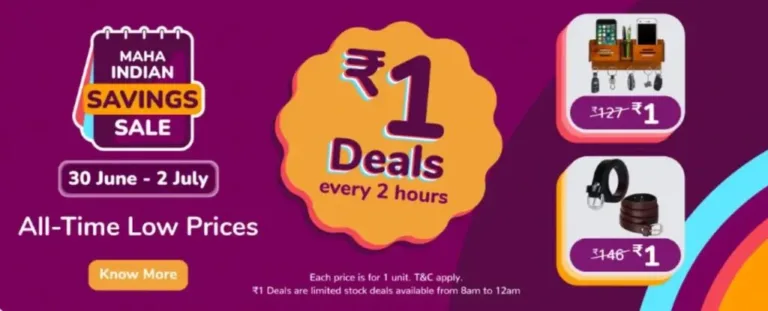 Meesho ₹1 Sale: Get Products for Just ₹1 In Meesho Maha Indian Savings Sale