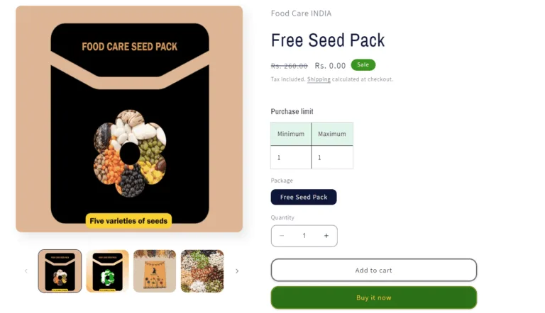 Food Care Freebies: Get a Free Seed Sample For Organic Farming | No Shipping Charges