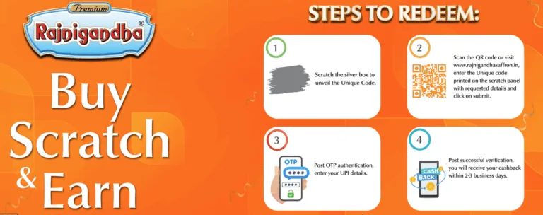 Ragnigandha Scarch & Earn Offer: Get Upto ₹50 Cashback With Every Pack