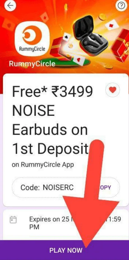 Free Noise Earbuds on Deposit of Rs.150 on RummyCircle