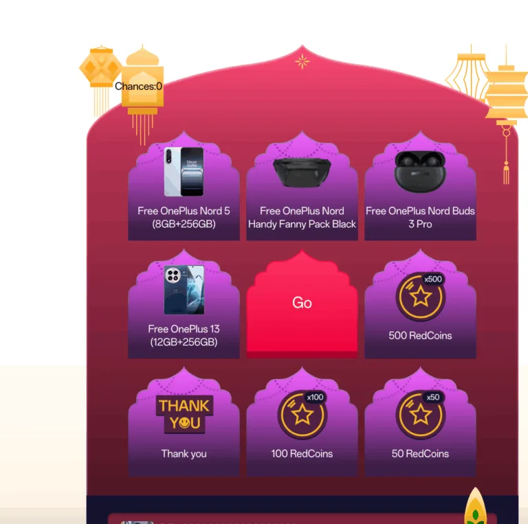 OnePlus Diwali Spin and Win – Win Free OnePlus 13, Buds 3 Pro & RedCoins!