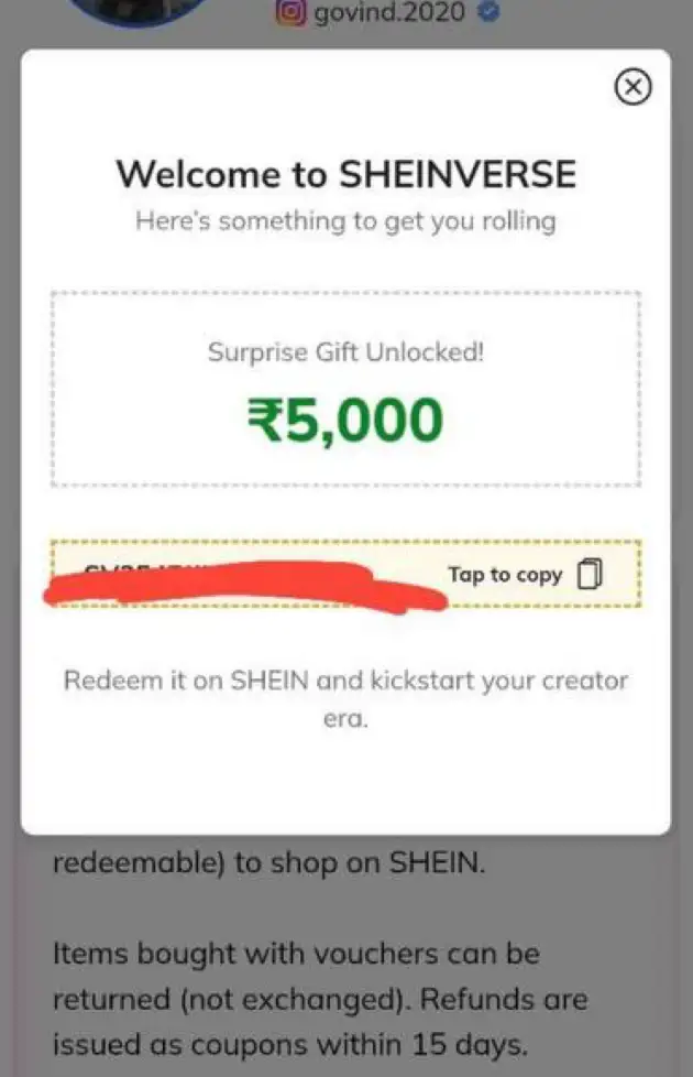 [₹1000] Shein SHEINVERSE:  Free ₹1000 Shopping Voucher Free Instantly