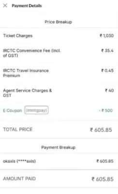 MakeMyTrip Muhurat Offer: Grab a Flat ₹500 Discount on Flights, Trains, Buses & Cabs! 3 MakeMyTrip Discount Proof