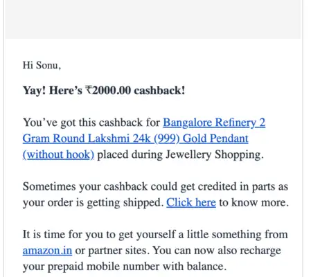 Amazon Gold Loot: Flat ₹2,000 Cashback + 5% Card Cashback 3