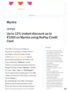 Myntra RuPay Festive Carnival: Get 22% to 27% Off with HDFC, Jupiter & SBI RuPay Cards