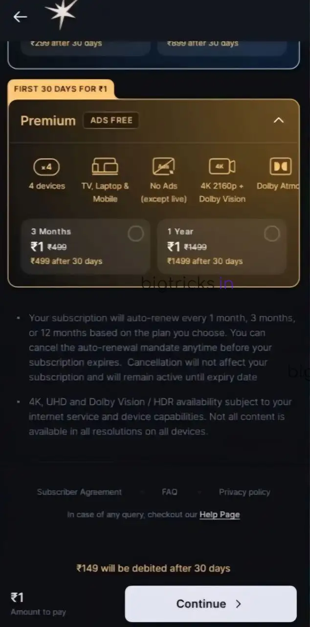 Jio Hotstar Premium Offer