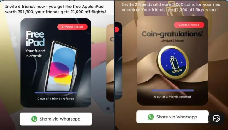 👨🏼‍💻 Scapia Refer & Earn : Refer 6 Friends For LTF Card & Get Free Apple iPad