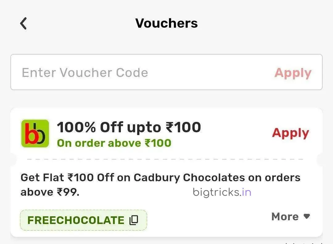 BigBasket Free Chocolate Offer: Get 100% Discount on Cadbury Chocolate 1 Big Basket Free Chocolate Offer