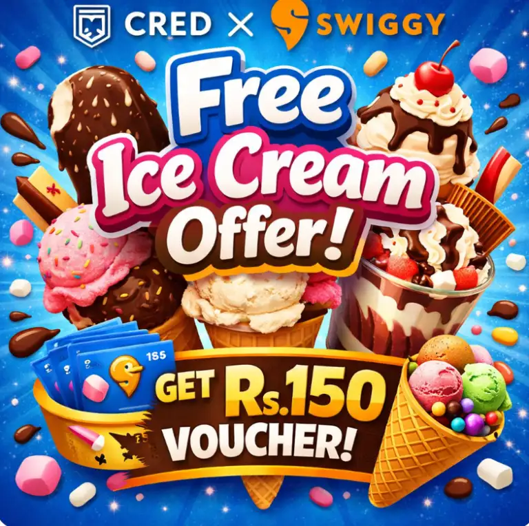 CRED × SWIGGY Free Ice Cream Offer: Get Rs.150 Voucher