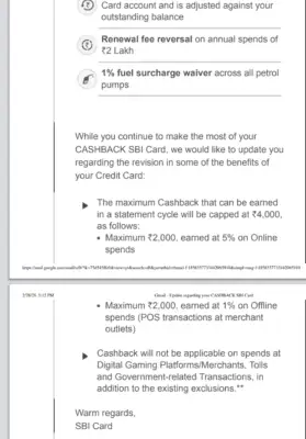 SBI Cashback Card Devaluation Feb 2026: Cashback Cap Reduced to ₹2,000 on Online Payments 2 SBI Cashback Credit Card