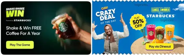 Flat 50% OFF on Starbucks: Maximize Savings on Dineout & Swiggy