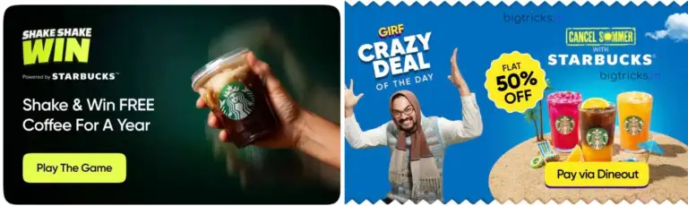Flat 50% OFF on Starbucks: Maximize Savings on Dineout & Swiggy