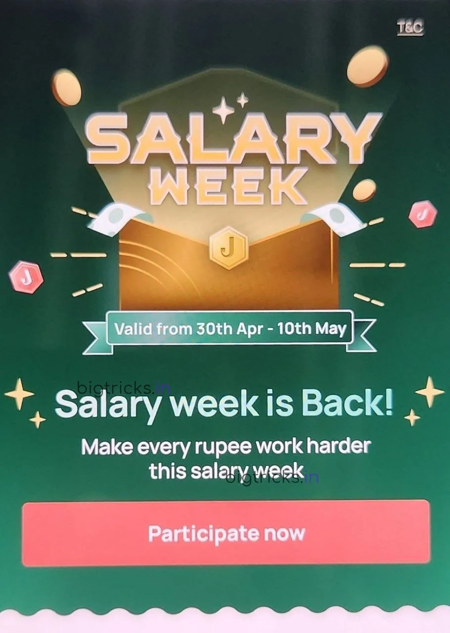 Jupiter Salary Week Credit Card Bill Payment Offer