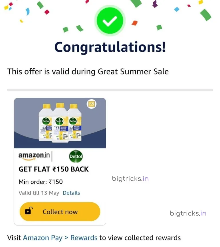Amazon Dettol Offer: Get Flat ₹150 Cashback on ₹150 Order (100% Free Shopping)