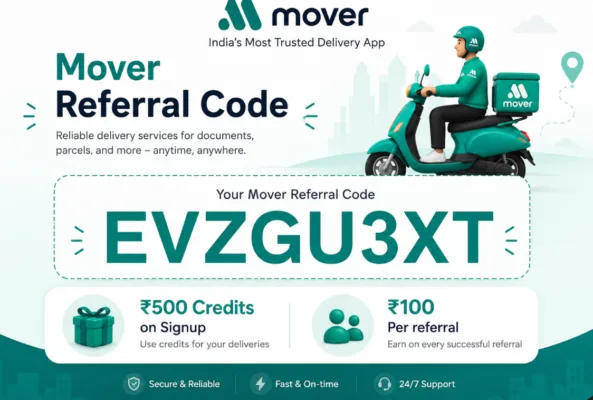 Mover Referral Code - Get ₹500 Credits on First Booking 1 Mover