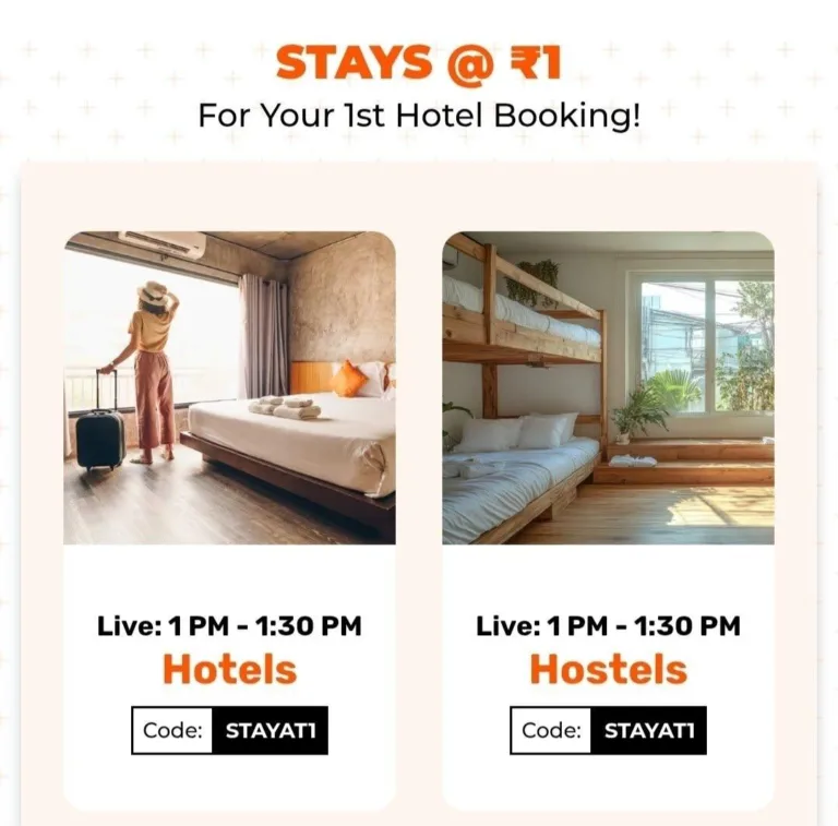 Goibibo ₹1 Hotel Booking Sale: Book Hotel at ₹1 Today