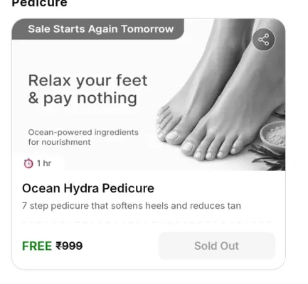 Free Pedicure Everyday From Yes madam 3 Yes madam